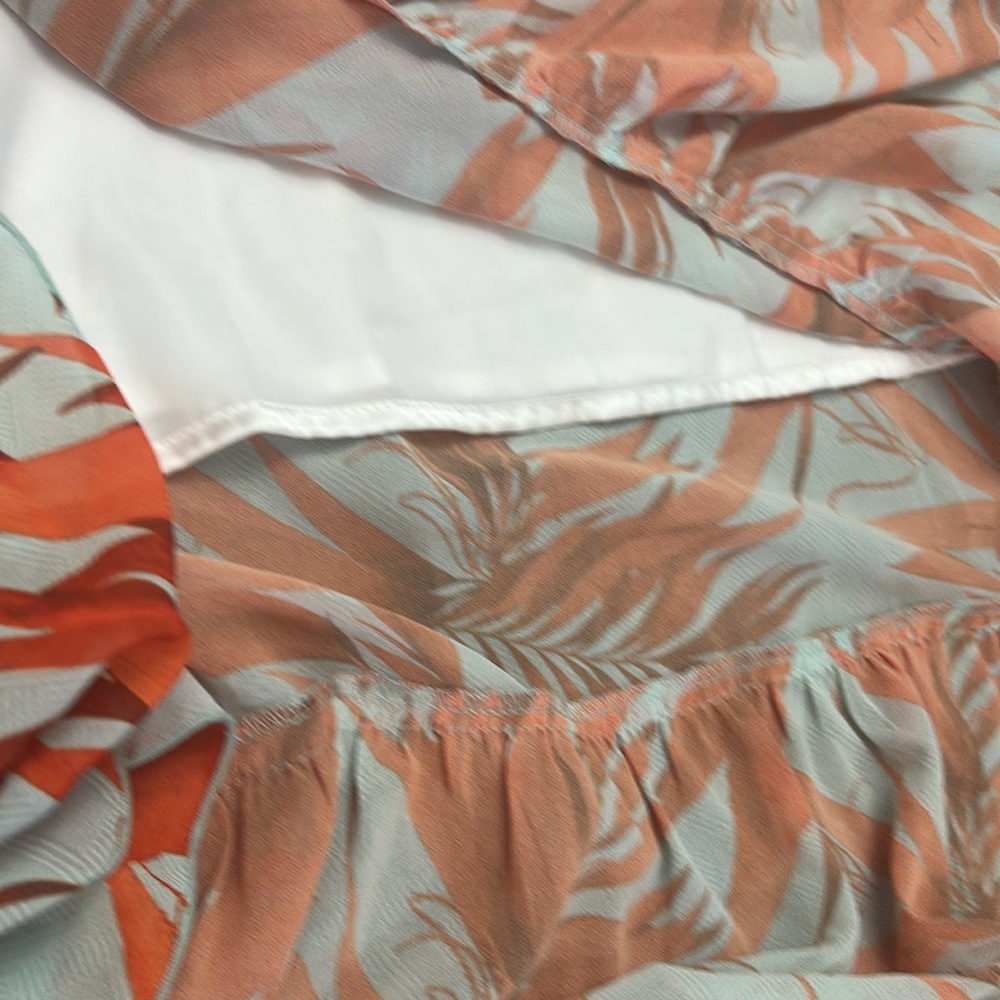 H &M Orange & Pale Green Palm Maxi Dress - Picture 4 of 12